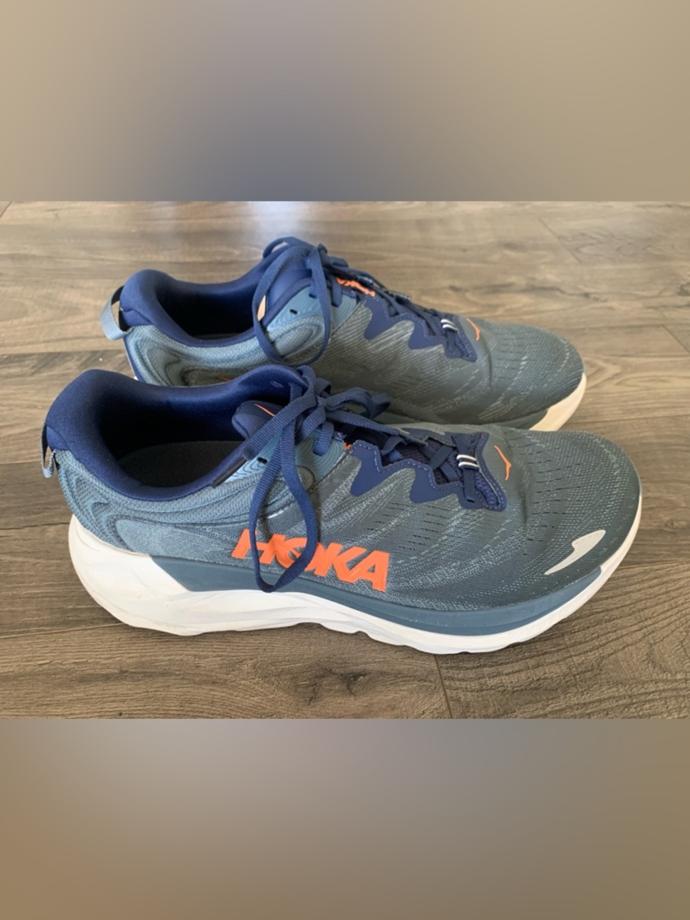 Hoka Mens Running Shoes Gaviota 6 Size 12.5(2E) Midnight Blue/Faded Navy